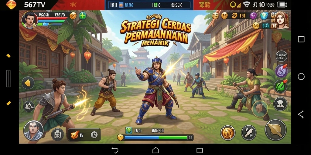 Tampilan menyerupai pertempuran strategi yang seru dan menarik.
