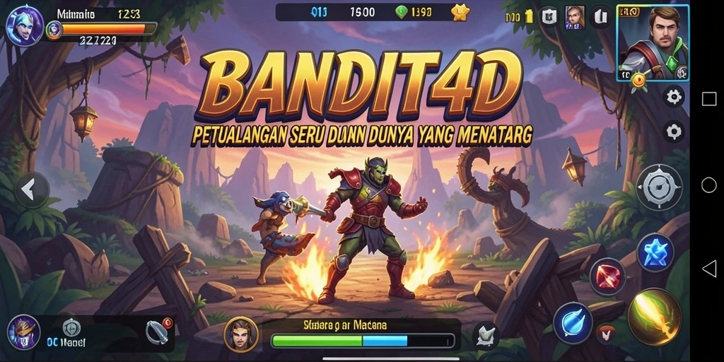 Tampilan gameplay yang epik dari BANDIT4D dalam dunia petualangan.