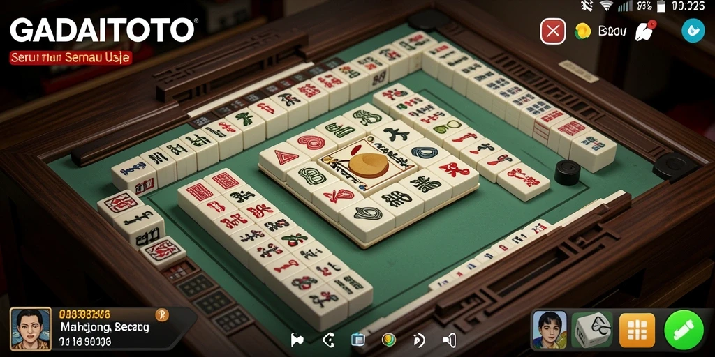 Tampilan screenshot utama GADAITOTO yang menampilkan gameplay Mahjong yang seru.
