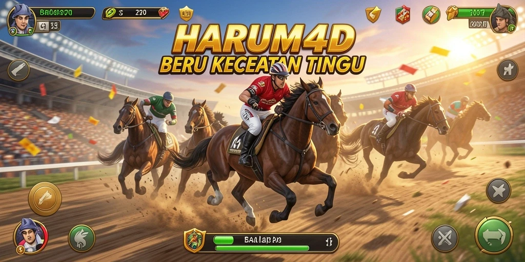 Tangkapan layar gameplay HARUM4D yang mendebarkan dengan kecepatan tinggi.