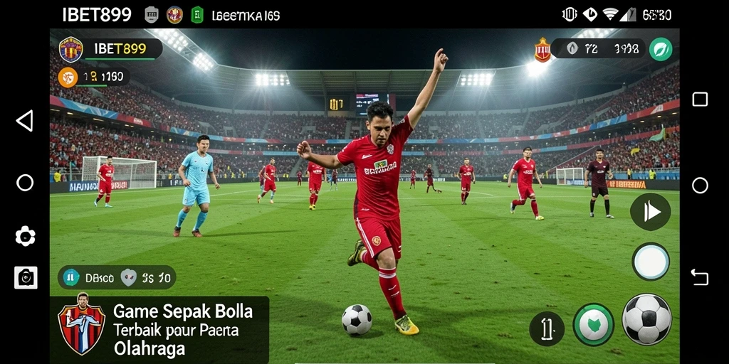 Tampilan aksi pertandingan sepak bola yang mendebarkan dalam IBET899.