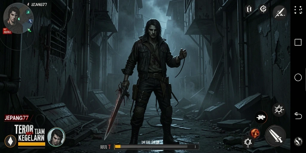 Screenshot gameplay menampilkan suasana menegangkan di <strong>JEPANG77</strong>.