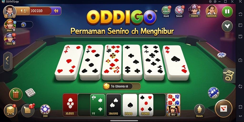 Tampilan gameplay ODDIGO yang menarik dan penuh keseruan dalam permainan Domino.