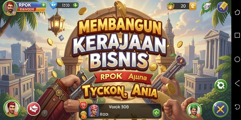 Tampilan menakjubkan dari gameplay RPOK yang menggambarkan strategi Tycoon.