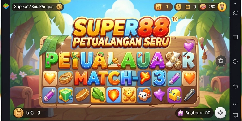 Tampilan gameplay SUPER88 yang seru dalam genre Match-3.
