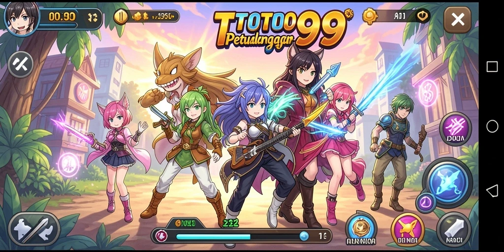 Tampilan gameplay seru dan karakter Anime yang menawan.